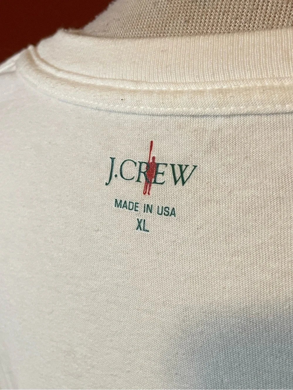 J Crew Men’s White Long Sleeve Pointer Dog Crewneck‎ Lightweight Cotton Shirt